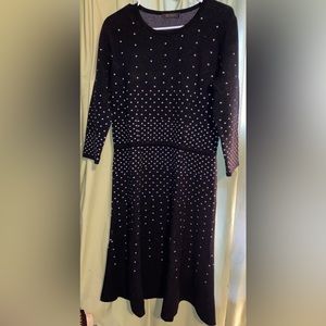 BIANA Black White Polka Dots Sweater Dress 10